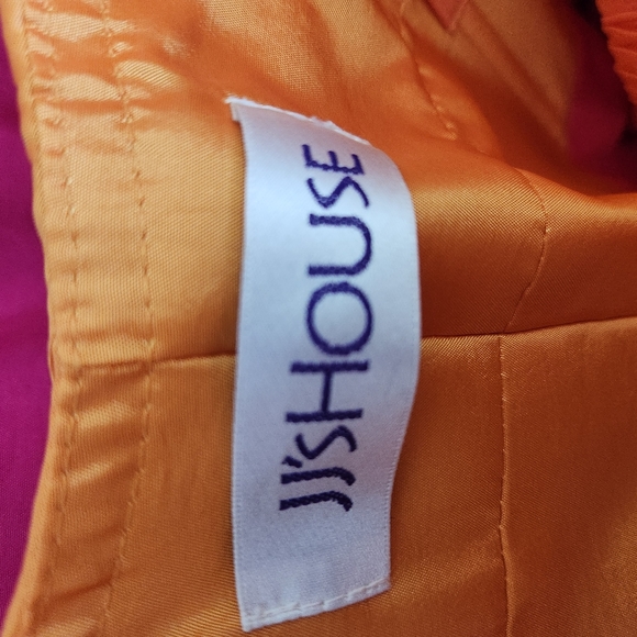 NWOT JJs House Pink Orange Strapless Taffeta Dress Size 8 - Picture 3 of 3